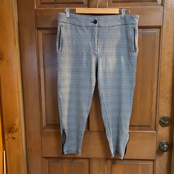 Betabrand Pants - BETABRAND Black/White Houndstooth Pants with Zipper Detail Size XL Petite